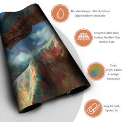 THRASHING BRONTODON -TCG CCG Playmat Deskmat Mousepad Deskmat Board Game Mat Pad - Image 3