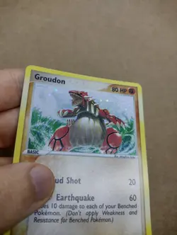 Groudon Pokemon Card EX Hidden Legends 102/101 SWIRL Secret Rare Holo Excellent - Image 3