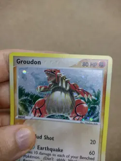Groudon Pokemon Card EX Hidden Legends 102/101 SWIRL Secret Rare Holo Excellent - Image 4