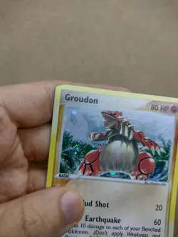 Groudon Pokemon Card EX Hidden Legends 102/101 SWIRL Secret Rare Holo Excellent - Image 5