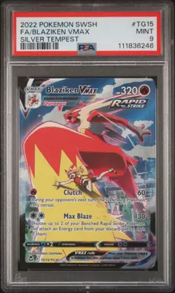 Pokemon Blaziken VMAX PSA 9 MINT TG15/TG30 Silver Tempest Trainer Gallery SWSH - Image 1