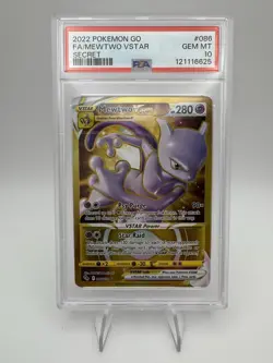 2022 POKEMON GO MEWTWO VSTAR SECRET FULL ART #086 PSA 10 GEM MINT - Image 2