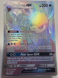 Pokemon TGC Ultra Prism Rainbow Rare Full Art Glaceon GX 159/156 Near Mint - Image 1
