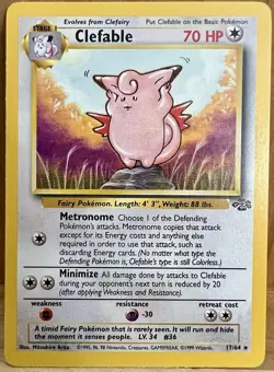 Clefable Pokemon TCG Jungle Set Unlimited 17/64 Rare Non-Holo 1999 LP - Image 1