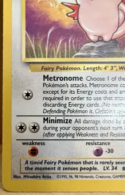 Clefable Pokemon TCG Jungle Set Unlimited 17/64 Rare Non-Holo 1999 LP - Image 3
