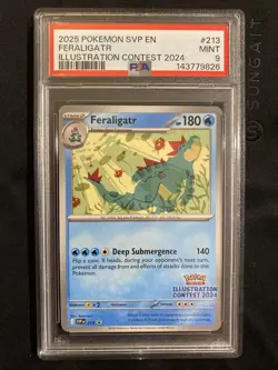 2025 POKEMON SVP EN-SV ILLUSTRATION CONTEST PROMO #213 FERALIGATR PSA 9 - Image 1