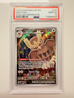 2024 POKEMON SVP EN-SV BLACK STAR PROMO #141 NOCTOWL PSA 10 - Image 1