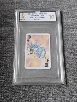 MGC 10 Gyarados 10 of Spades Graded Pokemon Mini Bicycle Card - Image 1