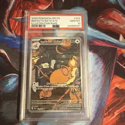 2025 POKEMON DESTINED RIVALS ILLUSTRATION RARE #202 TEAM ROCKETS RATICATE PSA 10 - Image 1
