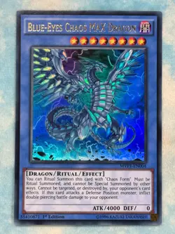 YUGIOH BLUE-EYES CHAOS MAX DRAGON ULTRA RARE 1ST EDITION NM MVP1-EN004 - Image 1