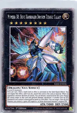 Number 38 Hope Harbinger Dragon Titanic Galaxy Platinum RA02-EN036 Yu Gi Oh - Image 1