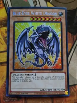Yugioh - Blue-Eyes White Dragon BLMM-EN001 (Chibi Art) Secret Rare 1st Edition - Image 1