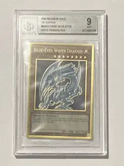 2020 Yugioh Blue Eyes White Dragon MAGO-EN001 Maximum Gold 1st Edition Beckett 9 - Image 1