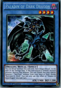 Yugioh Paladin of Dark Dragon DRL2-EN018 1st Edition Secret Rare NM - Image 1