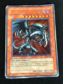 YUGIOH RED-EYES BLACK METAL DRAGON FMR-001 SECRET (HP) DAMAGED - Image 1