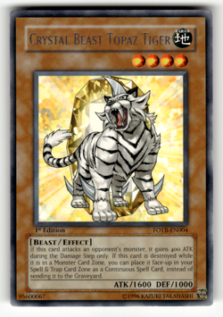 Crystal Beast Topaz Tiger FOTB-EN004 1st Edition Rare Force of the Breaker LP - Image 1