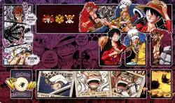 One Piece Three Captains (Luffy, Trafalgar Law, Eustass Kid) Playmat Gaming Desk - Image 1