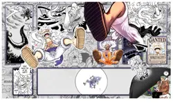 One Piece Luffy Gear 5 Playmat (Manga Version) Gaming Playmat Desk Mat Mousepad - Image 1
