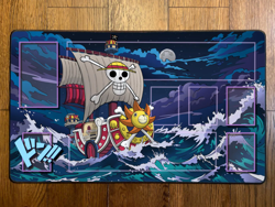 Thousand Sunny One Piece TCG Custom Playmat Deskmat Stitched Edges With Zones - Image 1