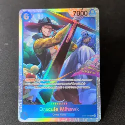 Bandai Dracule Mihawk One Piece CCG Cross Guild Blocker Holo OP09-048 7000 Power - Image 1