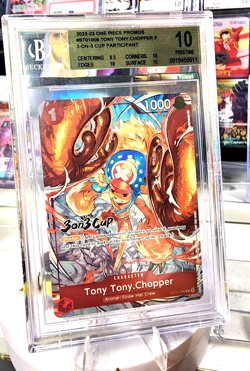 One Piece Card Game Tony Tony.Chopper 3 On 3 Cup Top Prize BGS 10 psa - Image 1