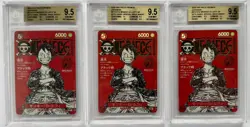 (3) One Piece Monkey D. Luffy ST21-014 Magazine Promo BGS 9.5s GEM MINT! - Image 1