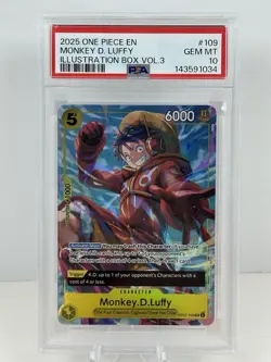2025 ONE PIECE MONKEY D. LUFFY PSA 10 PROMOS ILLUSTRATION BOX VOL.3 #109 - Image 1