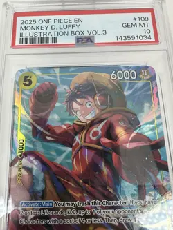 2025 ONE PIECE MONKEY D. LUFFY PSA 10 PROMOS ILLUSTRATION BOX VOL.3 #109 - Image 4