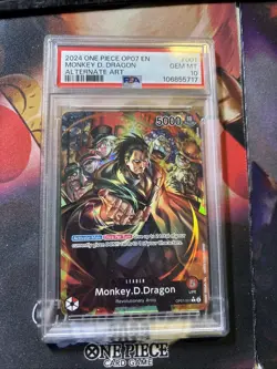 ONE PIECE Psa 10 MONKEY D. DRAGON OP07-001 ALTERNATE ART - Image 1