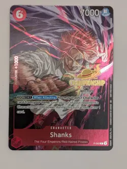 Shanks P-083 Championship Tournament Promo CS One Piece Card English - Image 3