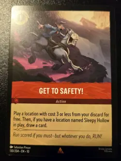 Get To Safety! 130/204 Rare Whispers In The Well Disney Lorcana TCG - Image 1