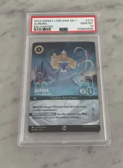 2023 Disney Lorcana First Chapter Enchanted Aurora #213 PSA 10 - Image 1