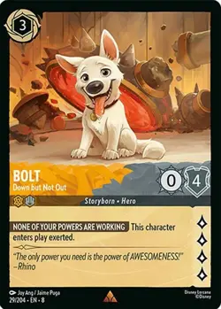 1x Bolt - Down but Not Out - 29/204 - Rare - Cold Foil NM-Mint Disney Lorcana: R - Image 1