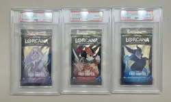 2023 Disney Lorcana - The First Chapter - 3 Booster Packs Set PSA 8,8,9 - Image 1