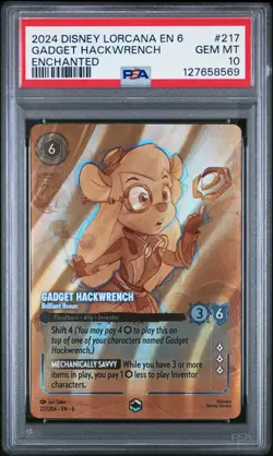2024 DISNEY LORCANA EN 6-AZURITE SEA GADGET HACKWRENCH - BRILLIANT BOSUN PSA 10 - Image 1