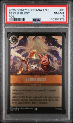 2025 DISNEY LORCANA EN 9-FABLED FOIL #31 BE OUR GUEST PSA 8 - Image 1