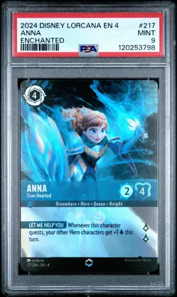 2024 DISNEY LORCANA EN 4-URSULA'S RETURN ENCHANTED ANNA - TRUE-HEARTED PSA 9 - Image 1