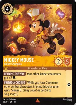 Mickey Mouse Amber Champion 23/204 Whispers in the Well Disney Lorcana - Image 1