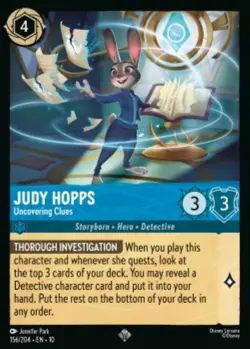 Judy Hopps-Uncovering Clues 156/204 Whispers in the Well Non-Foil Disney Lorcana - Image 1