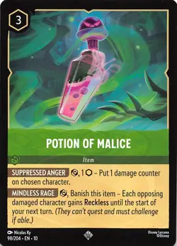 Potion of Malice 98/204 Whispers in the Well Disney Lorcana - Image 1