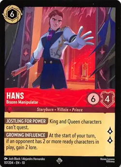 Hans Brazen Manipulator 117/204 Whispers in the Well Disney Lorcana - Image 1