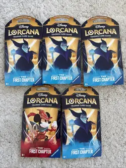 Disney Lorcana Trading Card Game the First Chapter Booster, 5 Packs New Sealed - Image 1