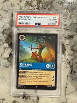 Disney Lorcana First Chapter Robin Hood #157 Unrivaled Archer PSA 10 - Image 1