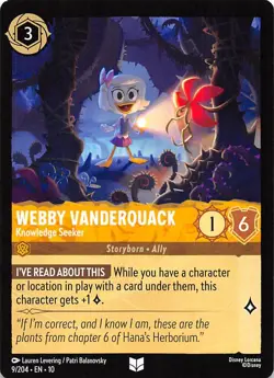 Webby Vanderquack Knowledge Seeker 9/204 Whispers in the Well Disney Lorcana - Image 1