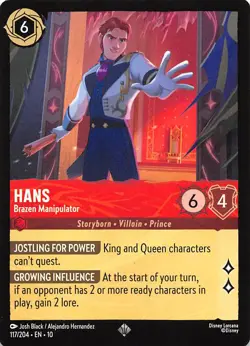 Hans Brazen Manipulator 117/204 Whispers in the Well Disney Lorcana - Image 1