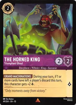 The Horned King Triumphant Ghoul 49/204 Whispers in the Well Disney Lorcana - Image 1