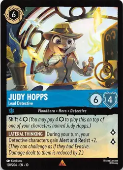 Judy Hopps Lead Detective 150/204 Whispers in the Well Disney Lorcana - Image 1