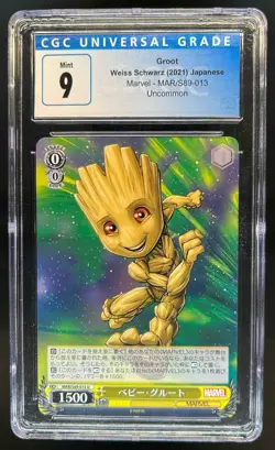 2021 Weiss Schwarz Japanese Groot Uncommon Marvel #MAR/S89-013 CGC 9 Mint - Image 1
