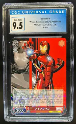 2021 Weiss Schwarz Japanese Iron Man Rare Marvel #MAR/S89-036 CGC 9.5 Gem Mint - Image 1