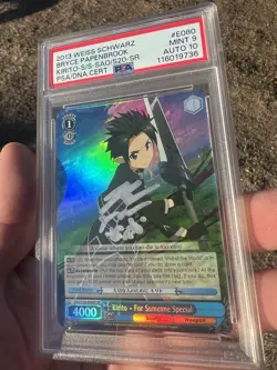 PSA 9 10 Kirito Sword Art Online Weiss Schwarz Card Signed By VA Bryce P. - Image 3
